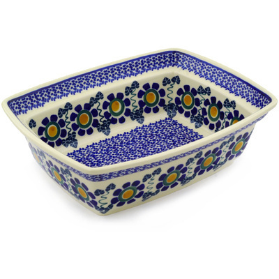 Polish Pottery Rectangular Baker 10&quot;