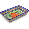 Polish Pottery Rectangular Baker 10" Happiness UNIKAT