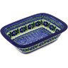 Polish Pottery Rectangular Baker 10" Infinity Flower
