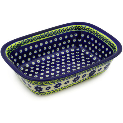 Polish Pottery Rectangular Baker 10&quot; Lemon Pepper