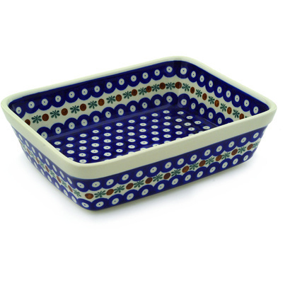 Polish Pottery Rectangular Baker 10" Mosquito