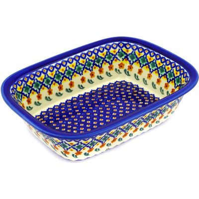 Polish Pottery Rectangular Baker 10" Octoberfest