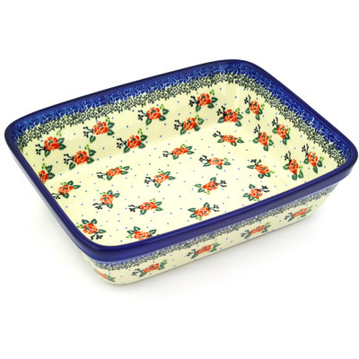 Polish Pottery Rectangular Baker 10" Pasadena Delight