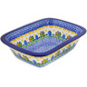 Polish Pottery Rectangular Baker 10&quot; Riverside Village UNIKAT