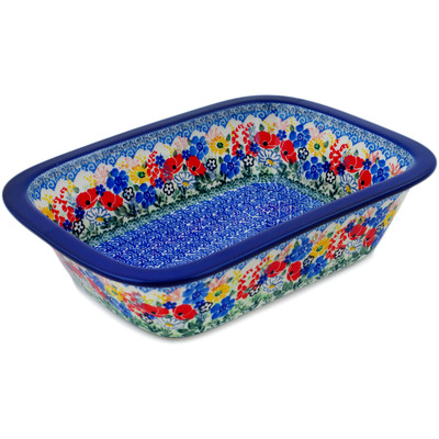 Polish Pottery Rectangular Baker 10" Serendipity UNIKAT