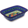 Polish Pottery Rectangular Baker 10&quot; Splendid Meadow UNIKAT