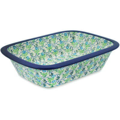 Polish Pottery Rectangular Baker 10" Summer Ivy