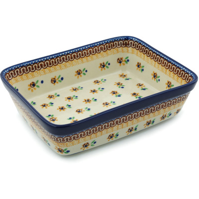 Polish Pottery Rectangular Baker 10" Sunshine Kiss