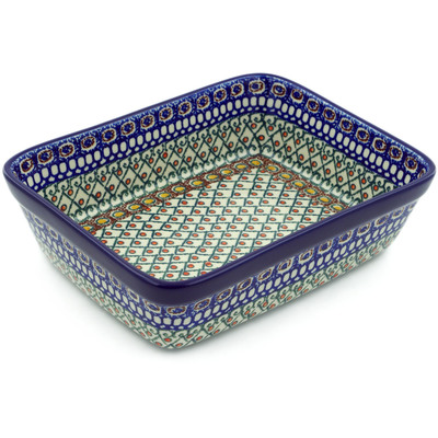 Polish Pottery Rectangular Baker 10&quot; Turkish Delight UNIKAT