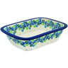 Polish Pottery Rectangular Baker 10&quot; Waterfall Blooms