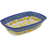 Polish Pottery Rectangular Baker 10&quot; When Life Gives You Lemons