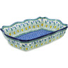 Polish Pottery Rectangular Baker 11&quot; Crazy Daisy