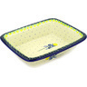 Polish Pottery Rectangular Baker 11&quot; Cupid&#039;s Yellow Rose