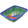 Polish Pottery Rectangular Baker 11" Dragonfly Delight UNIKAT