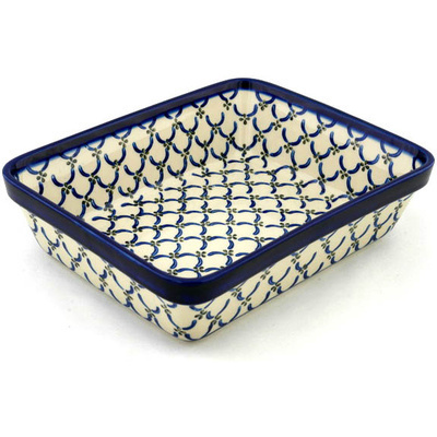 Polish Pottery Rectangular Baker 11" Garden Lattice