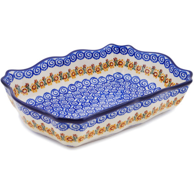 Polish Pottery Rectangular Baker 11&quot;