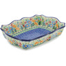 Polish Pottery Rectangular Baker 11" Plentiful Wildflowers UNIKAT