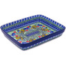 Polish Pottery Rectangular Baker 11&quot; Spring Rooster UNIKAT