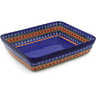 Polish Pottery Rectangular Baker 12&quot; Aztec Night