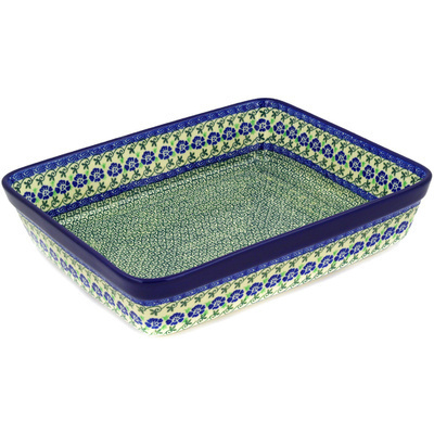 Polish Pottery Rectangular Baker 12" Bayou Song