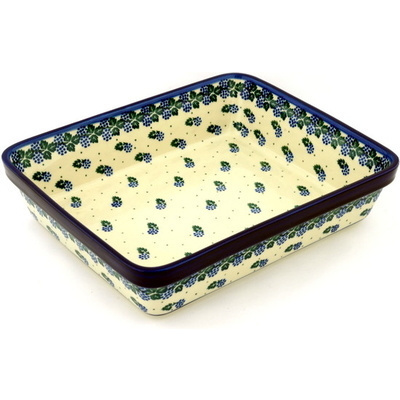Polish Pottery Rectangular Baker 12" Blackberry Delight