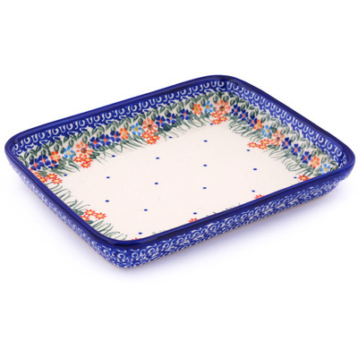 Polish Pottery Rectangular Baker 12&quot; Blissful Daisy