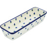 Polish Pottery Rectangular Baker 12&quot; Blue Buds