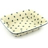 Polish Pottery Rectangular Baker 12" Blue Buds