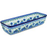 Polish Pottery Rectangular Baker 12&quot; Blue Joy