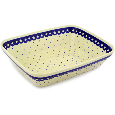 Polish Pottery Rectangular Baker 12" Celestial Dreams