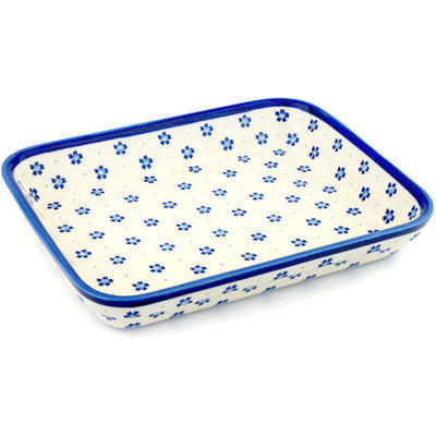 Polish Pottery Rectangular Baker 12" Daisy Field