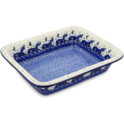 Polish Pottery Rectangular Baker 12" Eternal Winter