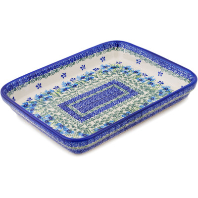 Polish Pottery Rectangular Baker 12" Fresh Flora
