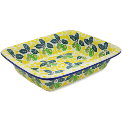 Polish Pottery Rectangular Baker 12&quot; Fresh Pear