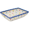 Polish Pottery Rectangular Baker 12&quot; Full Bloom UNIKAT