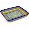 Polish Pottery Rectangular Baker 12&quot; Grecian Sea