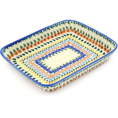 Polish Pottery Rectangular Baker 12&quot;