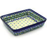 Polish Pottery Rectangular Baker 12&quot; Heart Vines
