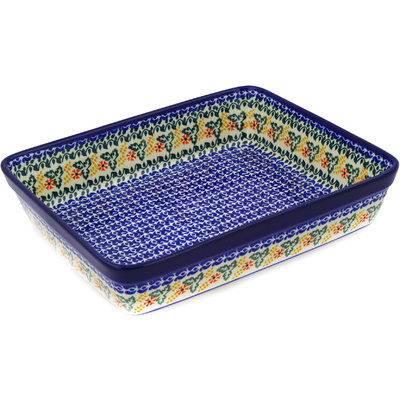 Polish Pottery Rectangular Baker 12&quot; Lovely Vines