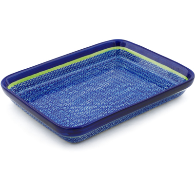 Polish Pottery Rectangular Baker 12" Midnight Eclipse