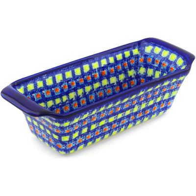 Polish Pottery Rectangular Baker 12&quot; Mosaic Tile