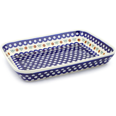 Polish Pottery Rectangular Baker 12" Mosquito