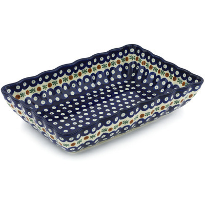 Polish Pottery Rectangular Baker 12" Mosquito