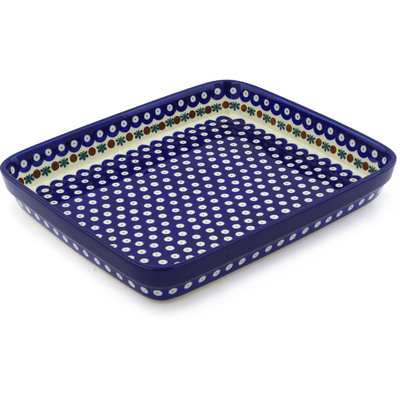 Polish Pottery Rectangular Baker 12" Mosquito
