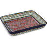 Polish Pottery Rectangular Baker 12" Orange Tranquility UNIKAT