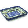 Polish Pottery Rectangular Baker 12" Rooster Row UNIKAT