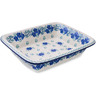 Polish Pottery Rectangular Baker 12&quot; Spearmint Rose