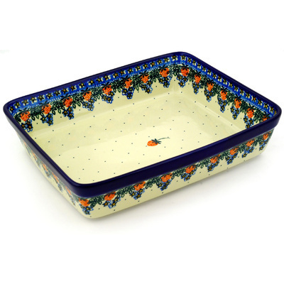 Polish Pottery Rectangular Baker 12" Strawberry Fever