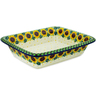 Polish Pottery Rectangular Baker 12&quot; Summer Sunflower UNIKAT