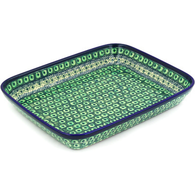 Polish Pottery Rectangular Baker 12" Tamborine